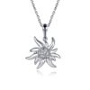 Pendentif en argent 925 en forme d'edelweiss - Petit - Transparent