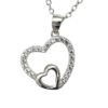 Pendentif Coeur Jeanne Grey en argent 925 avec des zircons transparents by White Alpina. Pendentif pour femmes. Livré dans un écrin avec une chaîne