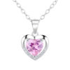 Pendentif Coeur Charlotte en argent 925 avec un zircon rose modèle by White Alpina.