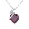 Pendentif Coeur Adèle en argent 925 avec un zircon rouge modèle by White Alpina.