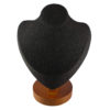 Elégant Buste bois black one pour pendentif en bois et tissus. D'une hauteur de 18.5 cm pour une largeur de 14 cm.  