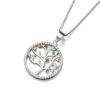 Pendentif Arbre de vie en argent 925 avec des zircons de couleurs by White Alpina. Pendentif pour femmes. Livré dans un écrin avec une chaîne
