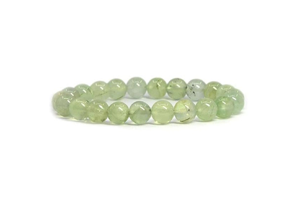 Bracelet en Préhnite 6mm. Finition perles brillantes