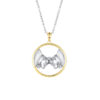 Pendentif Vache tête à tête en argent brillant et doré 925 by White Alpina. Ce collier Vache est livré dans un écrin avec une chaîne.