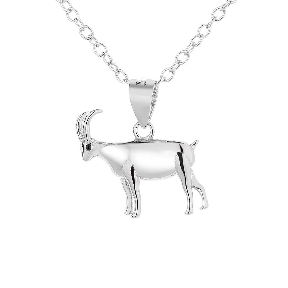 Pendentif Bouquetin des Alpes en argent 925 brillant by White Alpina.