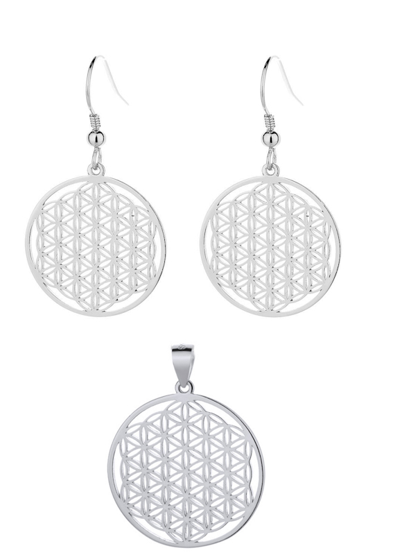 Ensemble Fleur de vie en argent 925 brillant by White Alpina.