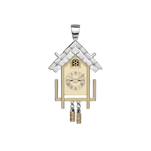 Pendentif coucou Suisse en argent 925 by White Alpina.
