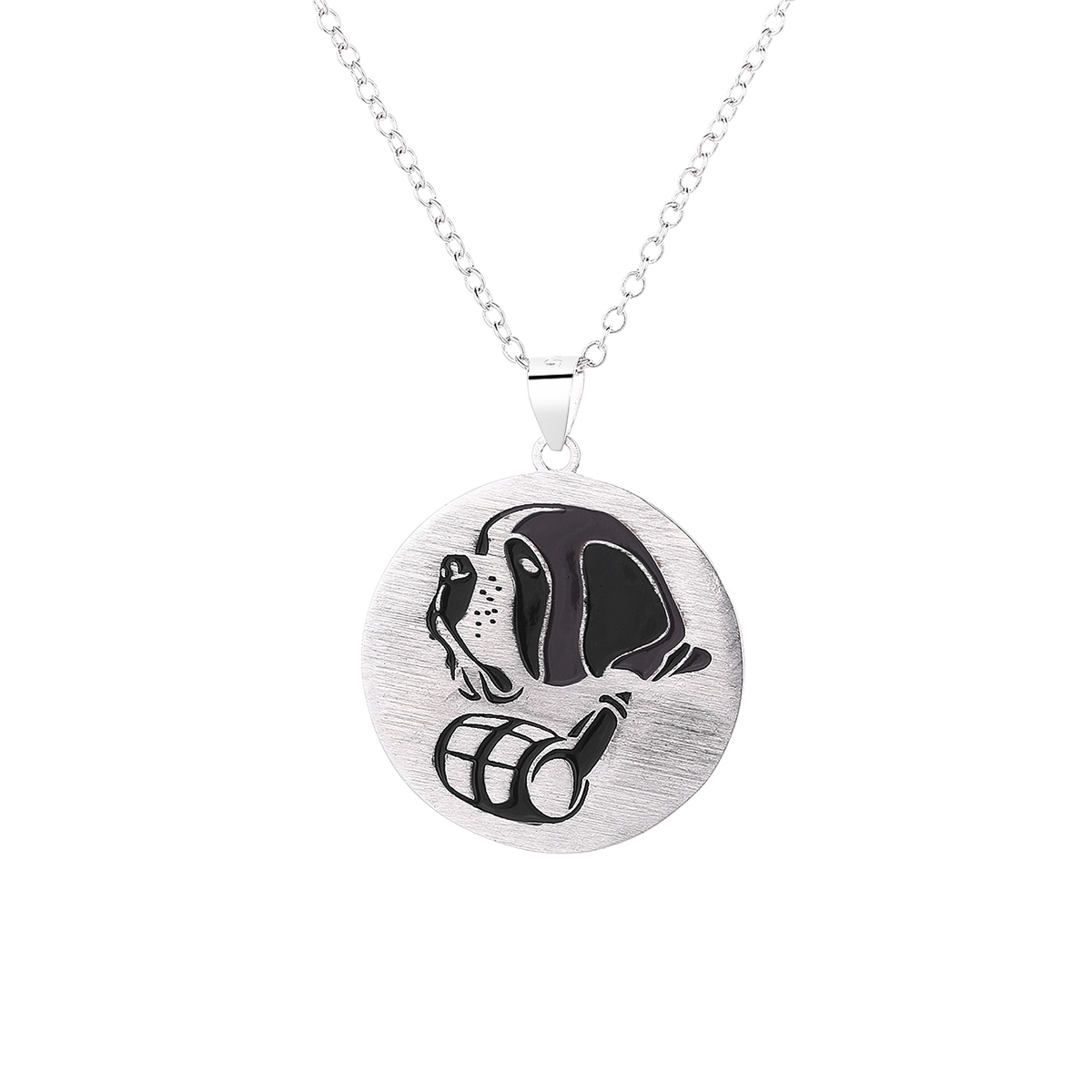 Pendentif Saint-Bernard argent 925 by White Alpina. Ce magnifique collier Saint-Bernard est livré dans un écrin avec une chaîne.