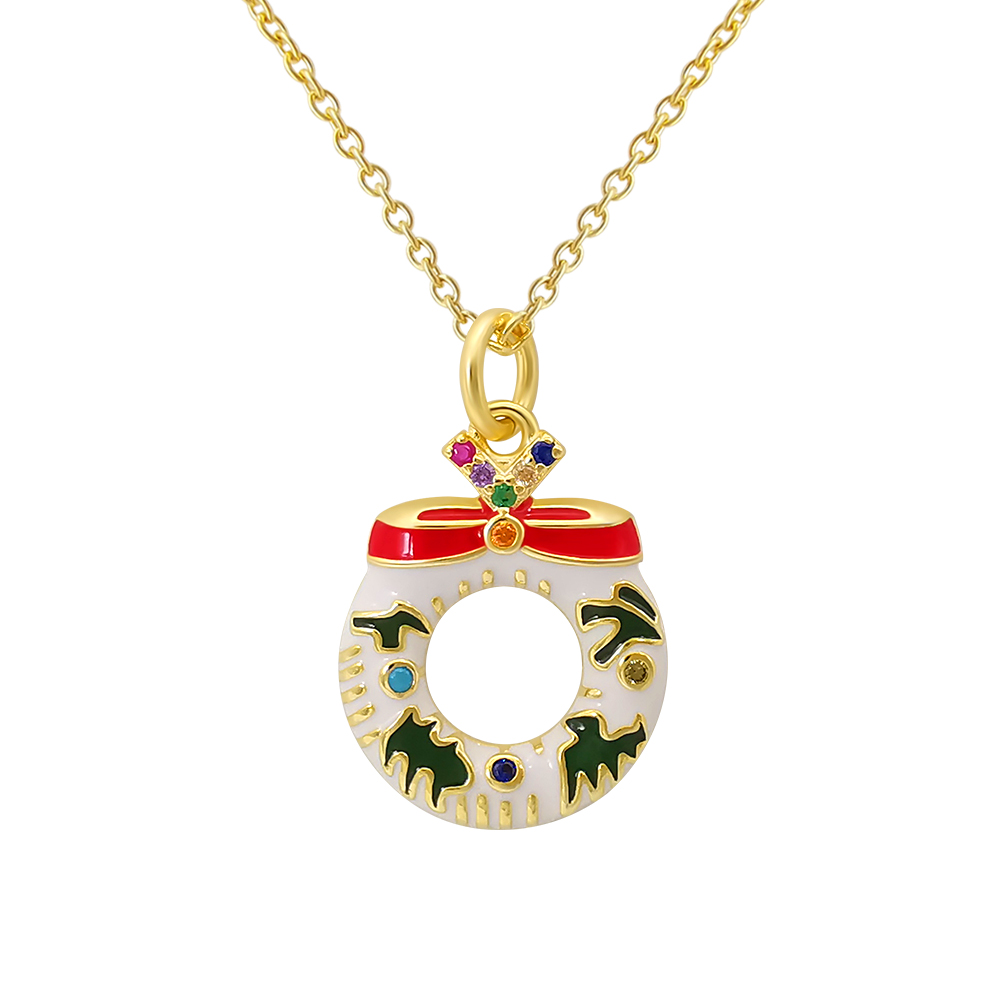 Pendentif couronne de Noël en argent 925 by White Alpina