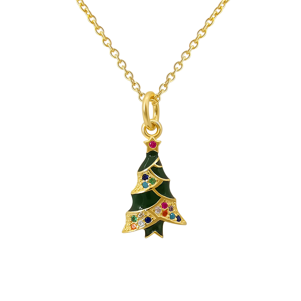 Pendentif sapin de Noël en argent 925 by White Alpina.
